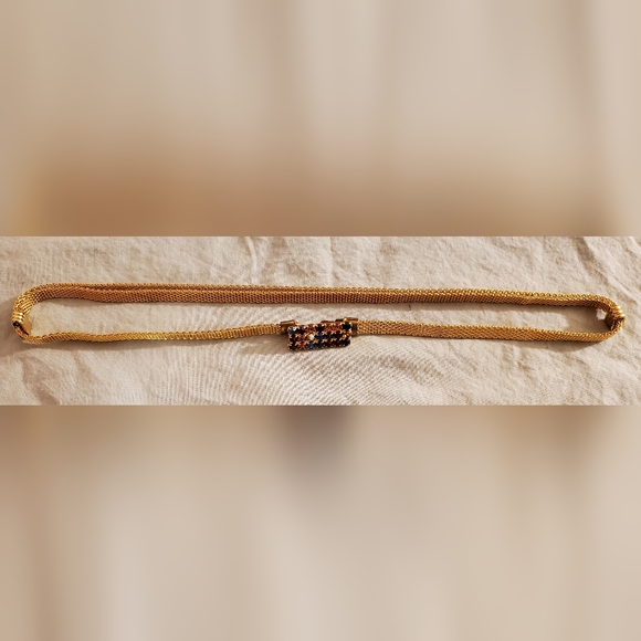 Vintage Rhinestone Coloured Adjustable Belt - Picture 2 of 4